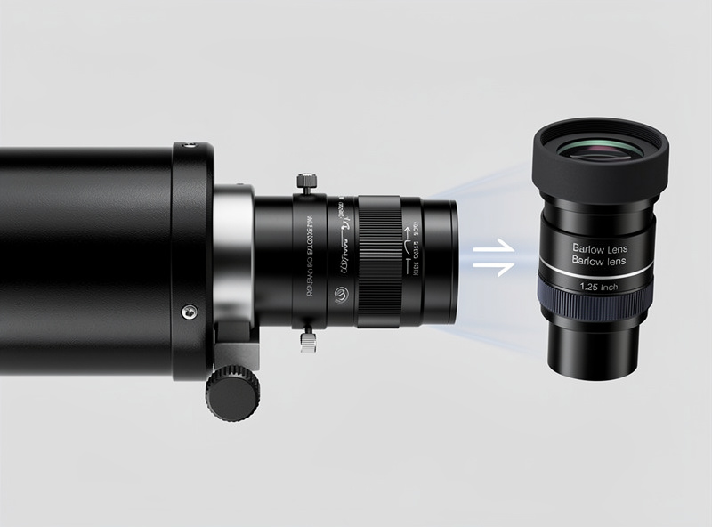 Barlow lens between telescope and eyepiece