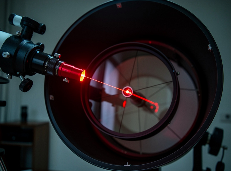 Laser collimator on primary mirror