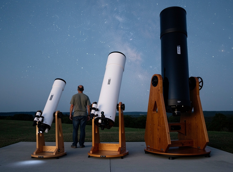 Close-up of collimation knobs on the back of a Dobsonian telescope primary mirror cell