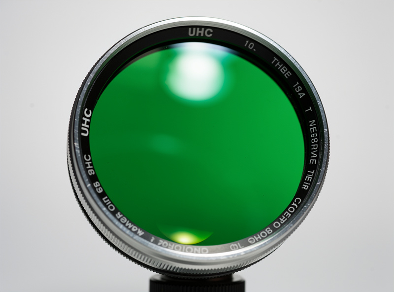 UHC nebula filter green tint transmission