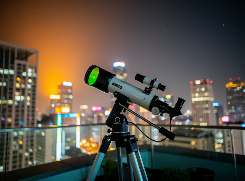 Light pollution filter on telescope