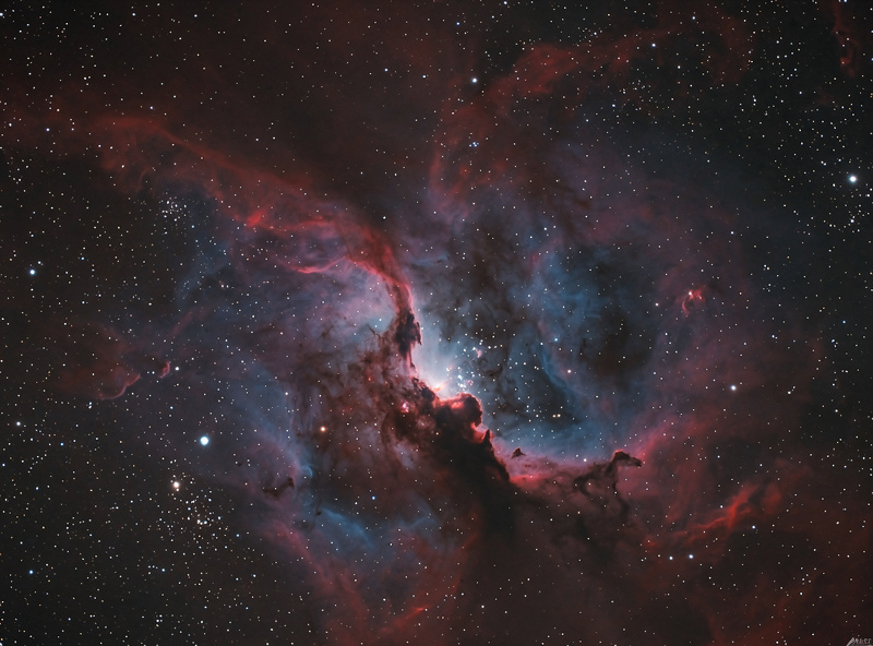 Deep sky image with round pinpoint stars across entire field from well-guided astrophotography exposure