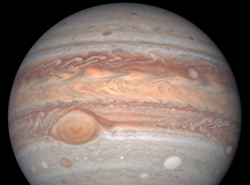 Great Red Spot close-up showing oval storm