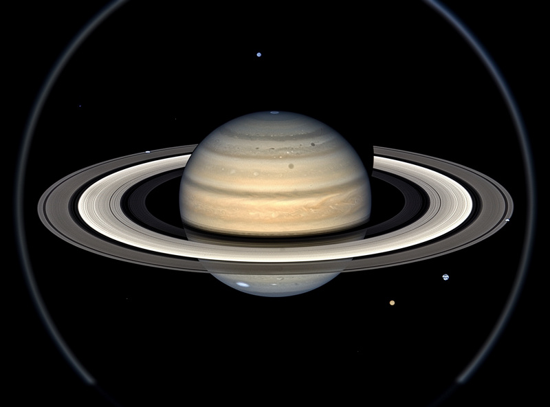Saturn at opposition with rings fully illuminated