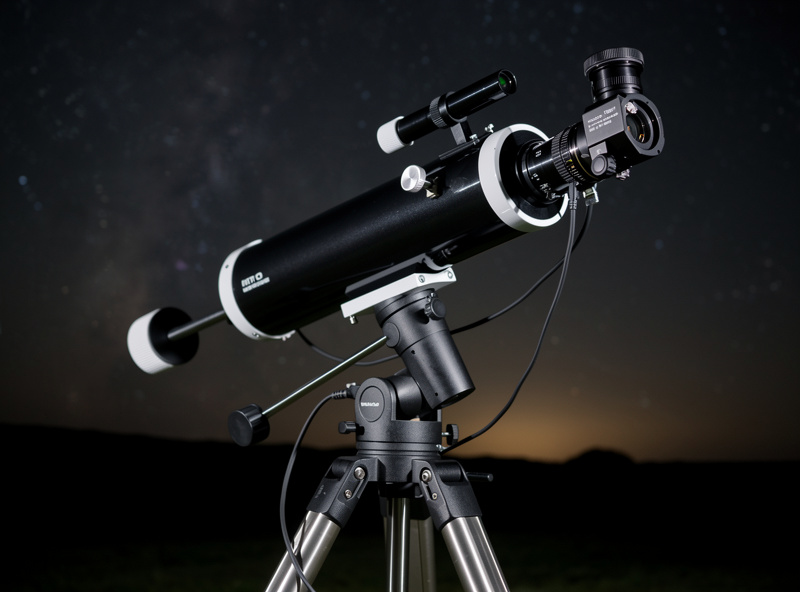 6-inch imaging Newtonian reflector on equatorial mount with camera and coma corrector