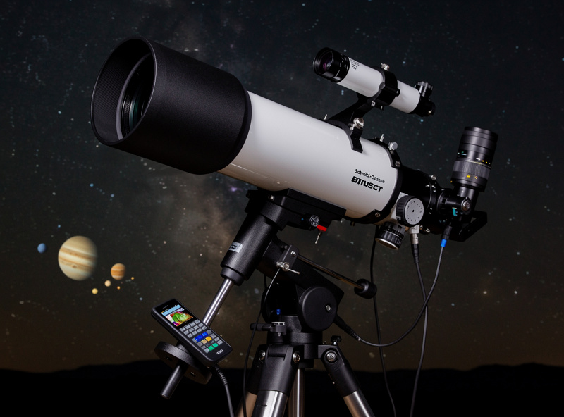 Schmidt-Cassegrain telescope with focal reducer and camera for planetary and deep sky imaging