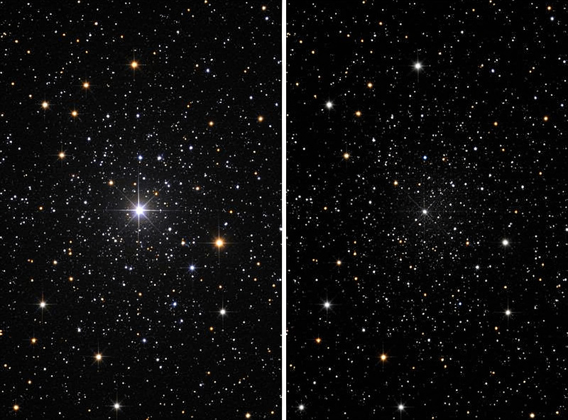 Deconvolution tightening stars on a linear deep-sky image using a star-derived point spread function